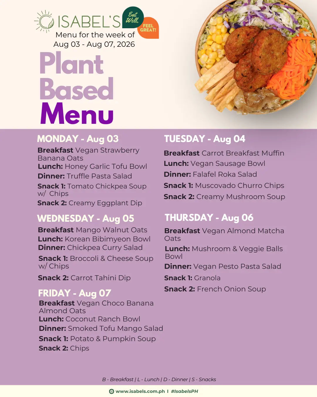 Plant-based Menu of the Day