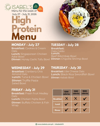 High Protein Menu of the Day