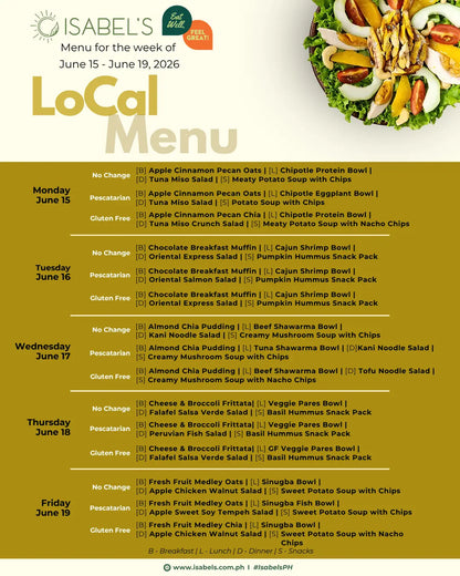 Low Calorie Menu of the Day