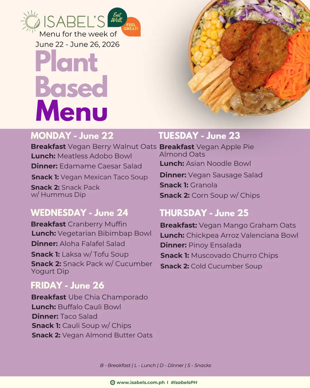 Plant-based Menu of the Day