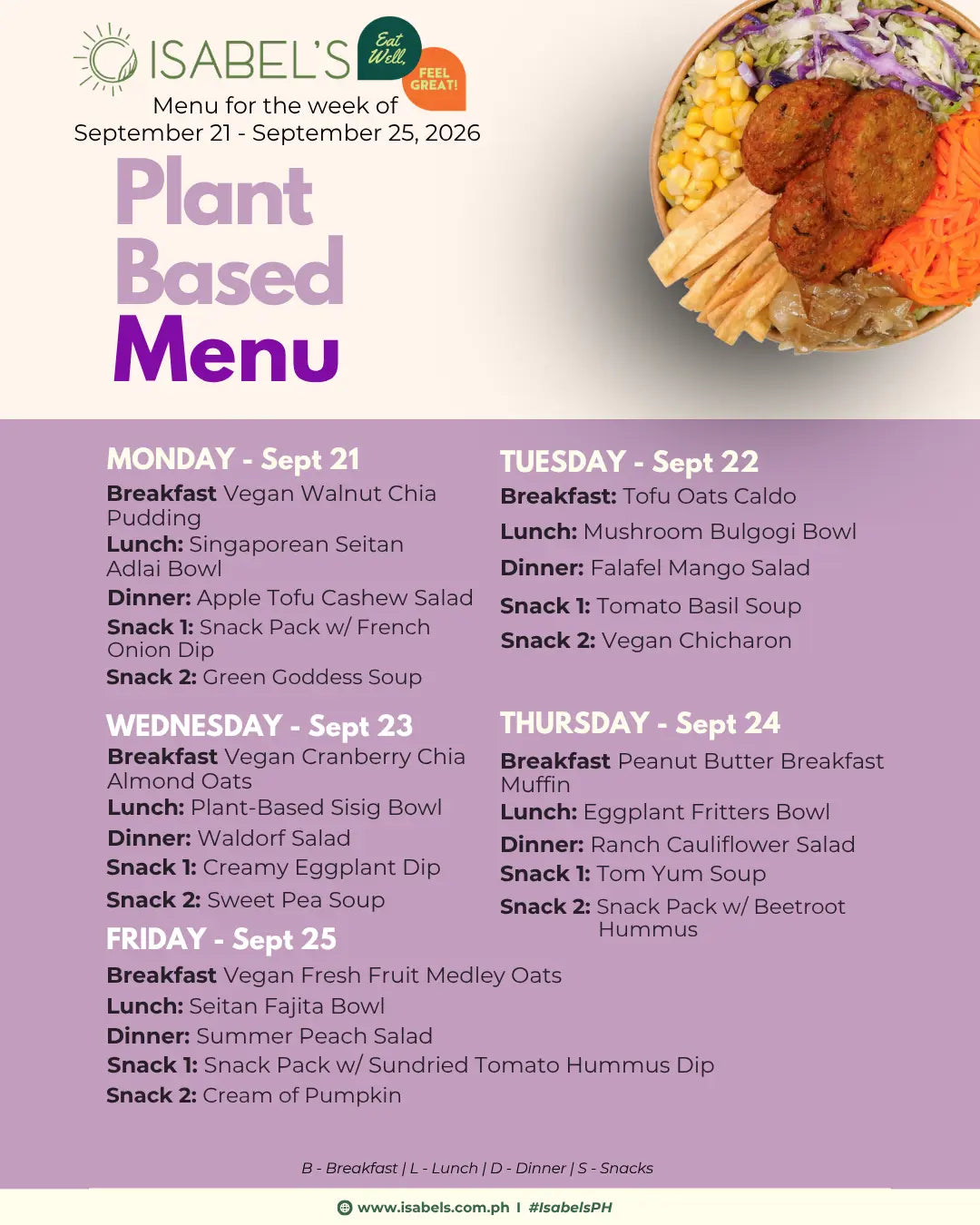 Plant-based Menu of the Day
